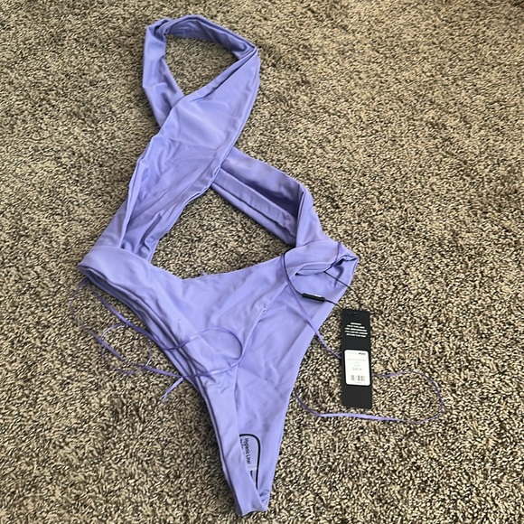 Lavender Halter One-Piece Swimsuit - Picture 3 of 3